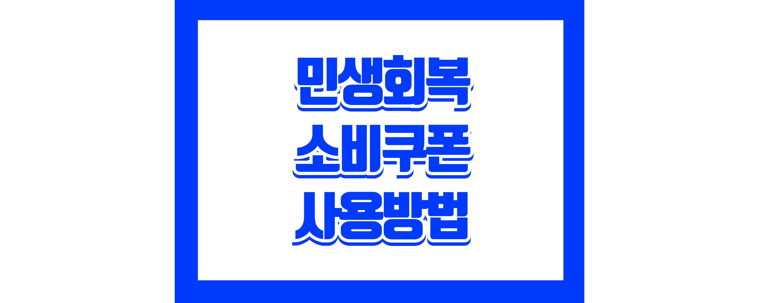 2025 민생회복 소비쿠폰 총정리